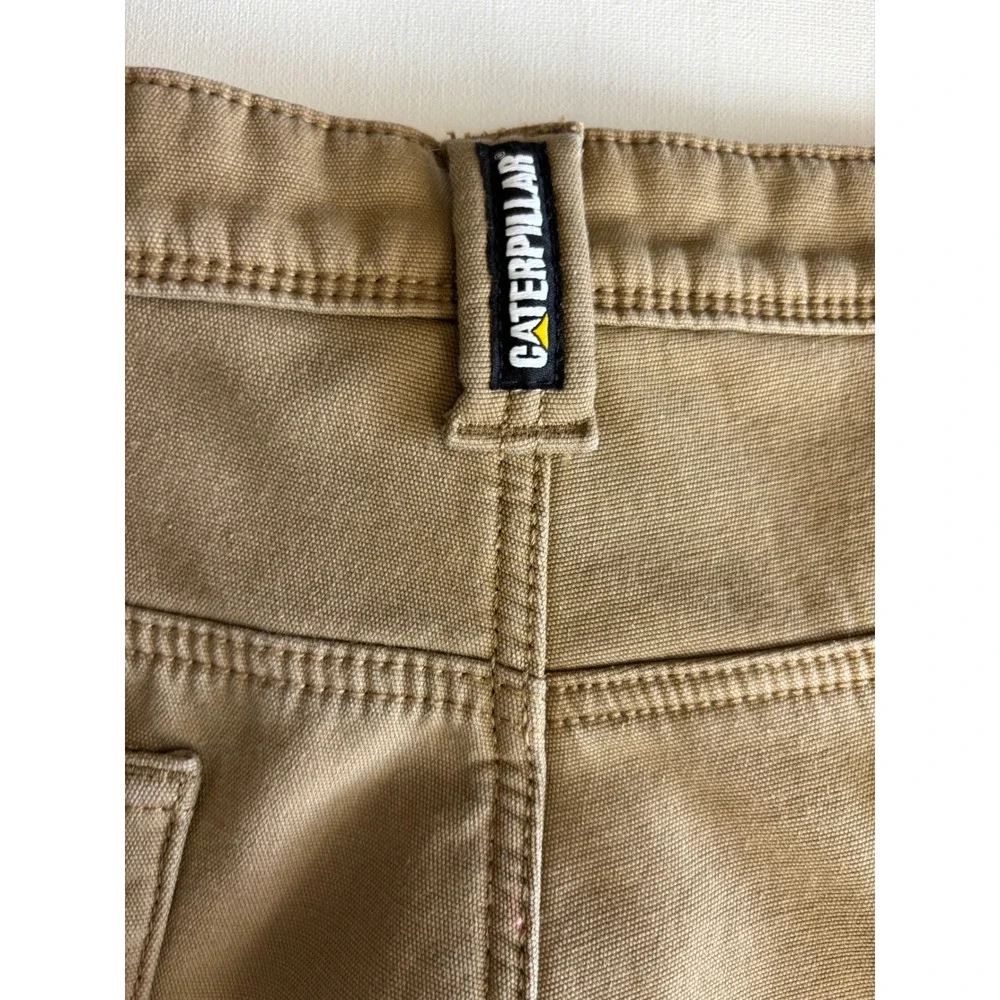 Caterpillar CAT Mens Fleece Lined Canvas Work Pants Brown 38x29 1733652